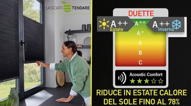 L'UNICA TENDA A VETRO CHE RIDUCE IN ESTATE IL CALORE DEL SOLE 